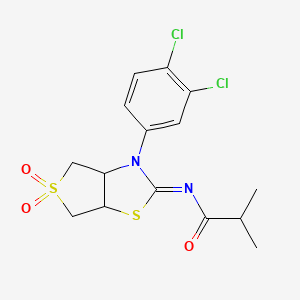 N-[(2Z)-3-(3,4-dichlorophenyl)-5,5-dioxidotetrahydrothieno[3,4-d][1,3]thiazol-2(3H)-ylidene]-2-methylpropanamide