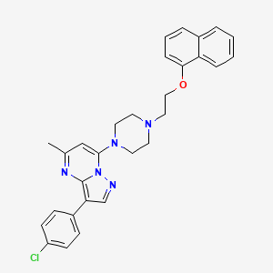 3-(4-Chlorophenyl)-5-methyl-7-{4-[2-(naphthalen-1-yloxy)ethyl]piperazin-1-yl}pyrazolo[1,5-a]pyrimidine