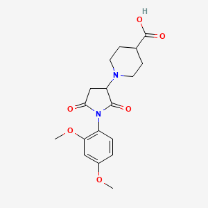 1-[1-(2,4-Dimethoxyphenyl)-2,5-dioxopyrrolidin-3-yl]piperidine-4-carboxylic acid