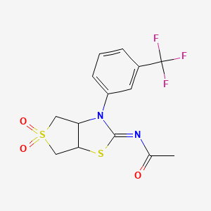 molecular formula C14H13F3N2O3S2 B12207076 C14H13F3N2O3S2 