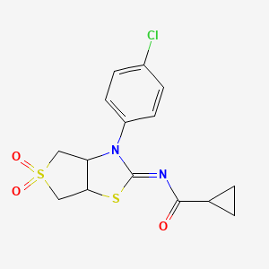 N-[(2Z)-3-(4-chlorophenyl)-5,5-dioxidotetrahydrothieno[3,4-d][1,3]thiazol-2(3H)-ylidene]cyclopropanecarboxamide