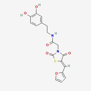 N-[2-(3,4-dihydroxyphenyl)ethyl]-2-[(5Z)-5-(furan-2-ylmethylidene)-2,4-dioxo-1,3-thiazolidin-3-yl]acetamide