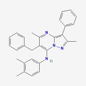 6-benzyl-N-(3,4-dimethylphenyl)-2,5-dimethyl-3-phenylpyrazolo[1,5-a]pyrimidin-7-amine