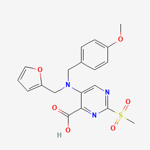 5-[(Furan-2-ylmethyl)(4-methoxybenzyl)amino]-2-(methylsulfonyl)pyrimidine-4-carboxylic acid