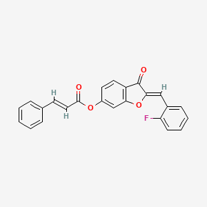 (2Z)-2-(2-fluorobenzylidene)-3-oxo-2,3-dihydro-1-benzofuran-6-yl (2E)-3-phenylprop-2-enoate