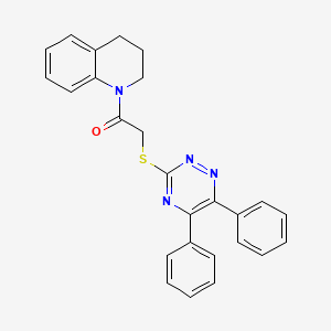 molecular formula C26H22N4OS B12207265 1-(3,4-dihydroquinolin-1(2H)-yl)-2-[(5,6-diphenyl-1,2,4-triazin-3-yl)sulfanyl]ethanone 