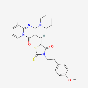 2-(dipropylamino)-3-[(Z)-{3-[2-(4-methoxyphenyl)ethyl]-4-oxo-2-thioxo-1,3-thiazolidin-5-ylidene}methyl]-9-methyl-4H-pyrido[1,2-a]pyrimidin-4-one