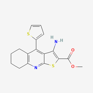 molecular formula C17H16N2O2S2 B1220728 Methyl 3-amino-4-(thiophen-2-yl)-5,6,7,8-tetrahydrothieno[2,3-b]quinoline-2-carboxylate 