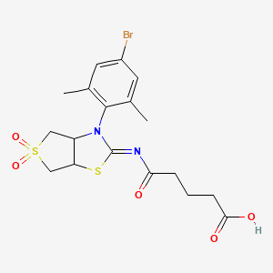 5-{[(2Z)-3-(4-bromo-2,6-dimethylphenyl)-5,5-dioxidotetrahydrothieno[3,4-d][1,3]thiazol-2(3H)-ylidene]amino}-5-oxopentanoic acid