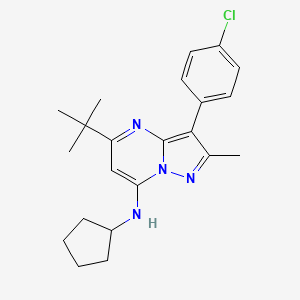 5-tert-butyl-3-(4-chlorophenyl)-N-cyclopentyl-2-methylpyrazolo[1,5-a]pyrimidin-7-amine