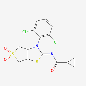 N-[(2Z)-3-(2,6-dichlorophenyl)-5,5-dioxidotetrahydrothieno[3,4-d][1,3]thiazol-2(3H)-ylidene]cyclopropanecarboxamide