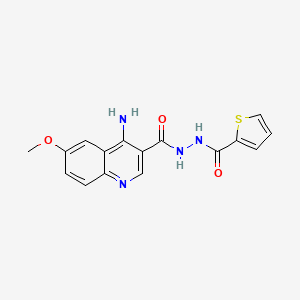 4-amino-6-methoxy-N'-(thiophen-2-ylcarbonyl)quinoline-3-carbohydrazide