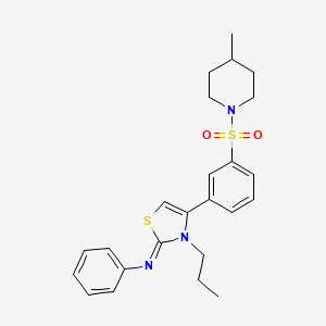 N-[(2Z)-4-{3-[(4-methylpiperidin-1-yl)sulfonyl]phenyl}-3-propyl-1,3-thiazol-2(3H)-ylidene]aniline