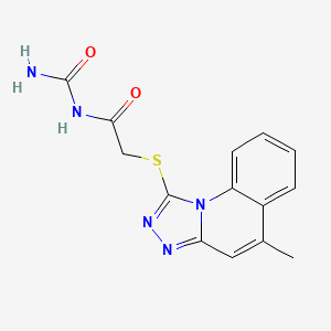 molecular formula C14H13N5O2S B12207350 [2-({5-Methyl-[1,2,4]triazolo[4,3-a]quinolin-1-yl}sulfanyl)acetyl]urea 