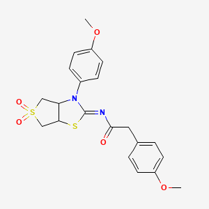 2-(4-methoxyphenyl)-N-[(2E)-3-(4-methoxyphenyl)-5,5-dioxidotetrahydrothieno[3,4-d][1,3]thiazol-2(3H)-ylidene]acetamide