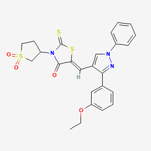 (5Z)-3-(1,1-dioxidotetrahydrothiophen-3-yl)-5-{[3-(3-ethoxyphenyl)-1-phenyl-1H-pyrazol-4-yl]methylidene}-2-thioxo-1,3-thiazolidin-4-one