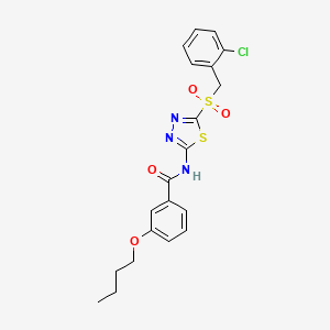 3-butoxy-N-(5-((2-chlorobenzyl)sulfonyl)-1,3,4-thiadiazol-2-yl)benzamide