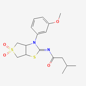 N-[(2Z)-3-(3-methoxyphenyl)-5,5-dioxidotetrahydrothieno[3,4-d][1,3]thiazol-2(3H)-ylidene]-3-methylbutanamide