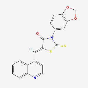 (5Z)-3-(1,3-benzodioxol-5-yl)-5-(quinolin-4-ylmethylidene)-2-thioxo-1,3-thiazolidin-4-one