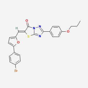 (5Z)-5-{[5-(4-bromophenyl)furan-2-yl]methylidene}-2-(4-propoxyphenyl)[1,3]thiazolo[3,2-b][1,2,4]triazol-6(5H)-one