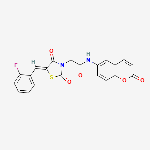 2-[(5Z)-5-(2-fluorobenzylidene)-2,4-dioxo-1,3-thiazolidin-3-yl]-N-(2-oxo-2H-chromen-6-yl)acetamide