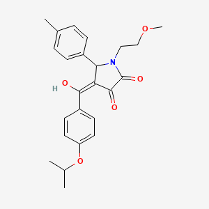 (4E)-4-{hydroxy[4-(propan-2-yloxy)phenyl]methylidene}-1-(2-methoxyethyl)-5-(4-methylphenyl)pyrrolidine-2,3-dione