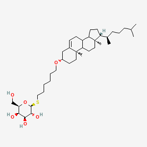 (2S,3R,4S,5R,6R)-2-[6-[[(3S,10R,13R,17R)-10,13-dimethyl-17-[(2R)-6-methylheptan-2-yl]-2,3,4,7,8,9,11,12,14,15,16,17-dodecahydro-1H-cyclopenta[a]phenanthren-3-yl]oxy]hexylsulfanyl]-6-(hydroxymethyl)oxane-3,4,5-triol