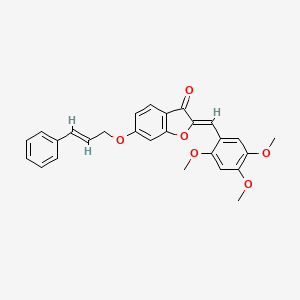 (2Z)-6-{[(2E)-3-phenylprop-2-en-1-yl]oxy}-2-(2,4,5-trimethoxybenzylidene)-1-benzofuran-3(2H)-one