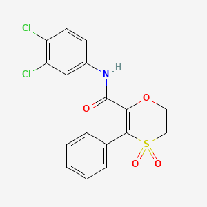 molecular formula C17H13Cl2NO4S B12207508 N-(3,4-dichlorophenyl)-3-phenyl-5,6-dihydro-1,4-oxathiine-2-carboxamide 4,4-dioxide 