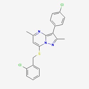 7-[(2-Chlorobenzyl)sulfanyl]-3-(4-chlorophenyl)-2,5-dimethylpyrazolo[1,5-a]pyrimidine