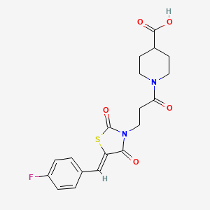 1-{3-[(5Z)-5-(4-fluorobenzylidene)-2,4-dioxo-1,3-thiazolidin-3-yl]propanoyl}piperidine-4-carboxylic acid