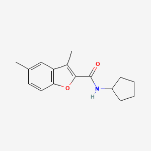 molecular formula C16H19NO2 B12207523 N-cyclopentyl-3,5-dimethyl-1-benzofuran-2-carboxamide 