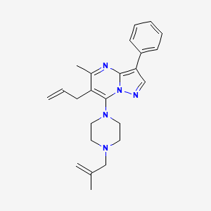 5-Methyl-7-[4-(2-methylprop-2-en-1-yl)piperazin-1-yl]-3-phenyl-6-(prop-2-en-1-yl)pyrazolo[1,5-a]pyrimidine