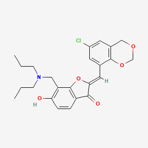 (2Z)-2-[(6-chloro-4H-1,3-benzodioxin-8-yl)methylidene]-7-[(dipropylamino)methyl]-6-hydroxy-1-benzofuran-3(2H)-one