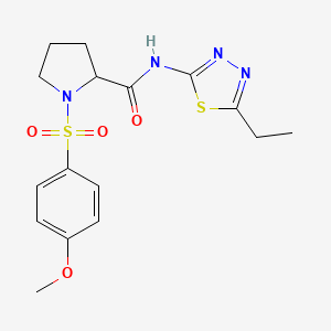 (Z)-N-(5-ethyl-1,3,4-thiadiazol-2(3H)-ylidene)-1-[(4-methoxyphenyl)sulfonyl]prolinamide