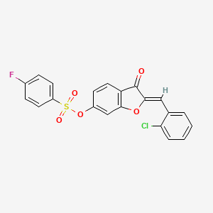 (2Z)-2-(2-chlorobenzylidene)-3-oxo-2,3-dihydro-1-benzofuran-6-yl 4-fluorobenzenesulfonate