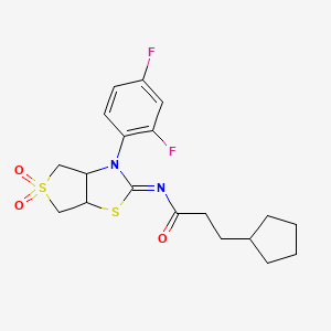 3-cyclopentyl-N-[(2Z)-3-(2,4-difluorophenyl)-5,5-dioxidotetrahydrothieno[3,4-d][1,3]thiazol-2(3H)-ylidene]propanamide