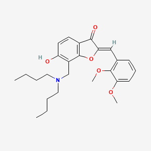 molecular formula C26H33NO5 B12207658 (2Z)-7-[(dibutylamino)methyl]-2-(2,3-dimethoxybenzylidene)-6-hydroxy-1-benzofuran-3(2H)-one 