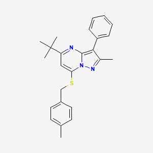 5-Tert-butyl-2-methyl-7-[(4-methylbenzyl)sulfanyl]-3-phenylpyrazolo[1,5-a]pyrimidine