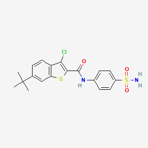 molecular formula C19H19ClN2O3S2 B12207695 6-tert-butyl-3-chloro-N-(4-sulfamoylphenyl)-1-benzothiophene-2-carboxamide 