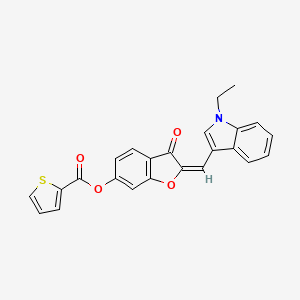 (2E)-2-[(1-ethyl-1H-indol-3-yl)methylidene]-3-oxo-2,3-dihydro-1-benzofuran-6-yl thiophene-2-carboxylate