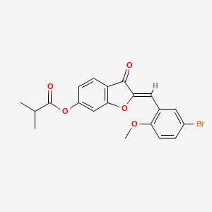 (2Z)-2-(5-bromo-2-methoxybenzylidene)-3-oxo-2,3-dihydro-1-benzofuran-6-yl 2-methylpropanoate