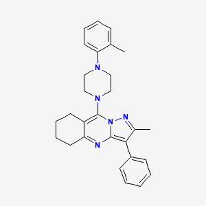 2-Methyl-9-[4-(2-methylphenyl)piperazin-1-yl]-3-phenyl-5,6,7,8-tetrahydropyrazolo[5,1-b]quinazoline