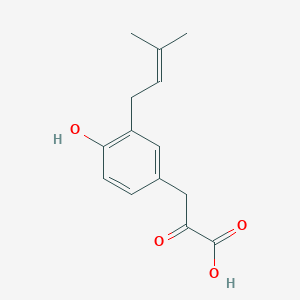 molecular formula C14H16O4 B1220772 3-二甲烯丙基-4-羟基苯基丙酮酸 