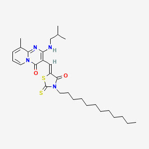 3-[(Z)-(3-dodecyl-4-oxo-2-thioxo-1,3-thiazolidin-5-ylidene)methyl]-9-methyl-2-[(2-methylpropyl)amino]-4H-pyrido[1,2-a]pyrimidin-4-one