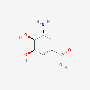 molecular formula C7H11NO4 B1220773 5-Deoxy-5-aminoshikimic acid CAS No. 178948-66-8