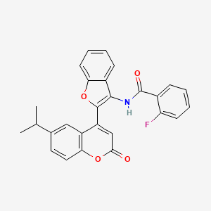 2-fluoro-N-{2-[2-oxo-6-(propan-2-yl)-2H-chromen-4-yl]-1-benzofuran-3-yl}benzamide