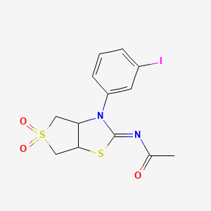 N-[(2E)-3-(3-iodophenyl)-5,5-dioxidotetrahydrothieno[3,4-d][1,3]thiazol-2(3H)-ylidene]acetamide