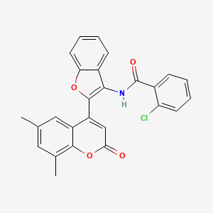 2-chloro-N-[2-(6,8-dimethyl-2-oxo-2H-chromen-4-yl)-1-benzofuran-3-yl]benzamide