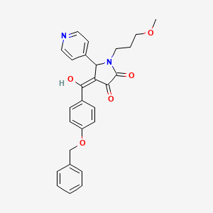 (4E)-4-{[4-(benzyloxy)phenyl](hydroxy)methylidene}-1-(3-methoxypropyl)-5-(pyridin-4-yl)pyrrolidine-2,3-dione